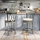 preview thumbnail 4 of 33, Wynn Contemporary Wood and Fabric Swivel Bar Height Chairs (Set of 2) by Furniture of America Light Grey - Counter Height - 23-28 in.