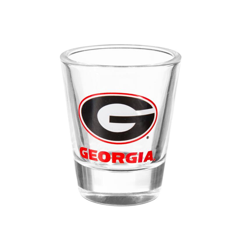 4-Piece Ceramic and Glass 2 oz. Shot Glass Set, University of Georgia