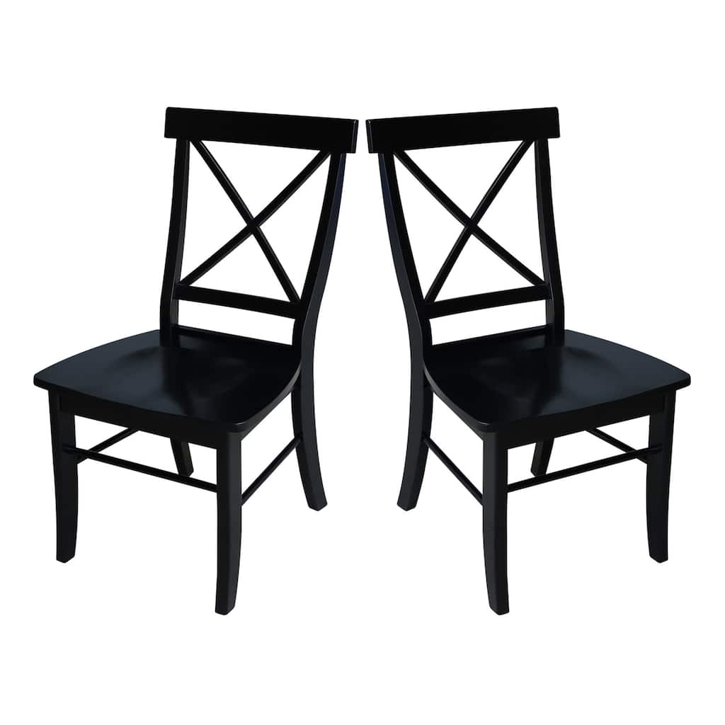 International Concepts Solid Wood X-back Dining Chairs, Set of 2