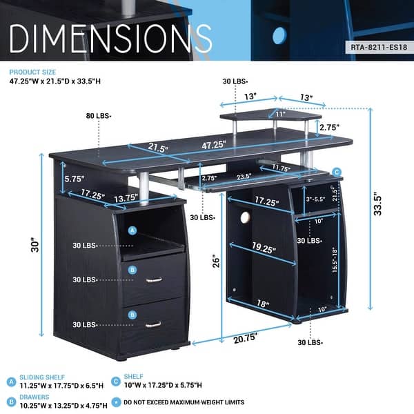 Computer Bath Desk Computer Workstation Desk - Bed Bath & Beyond - 36077248