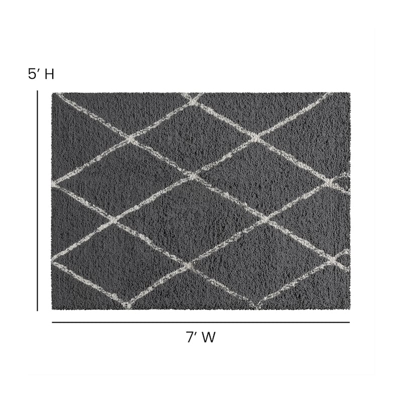 Shag Style Diamond Trellis Area Rug