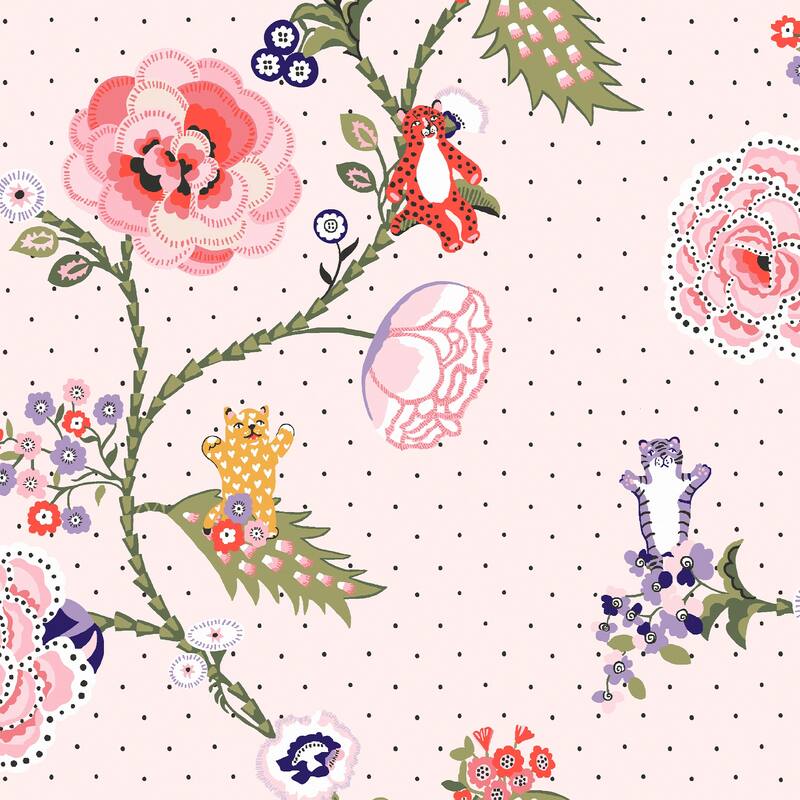 Cath Kidston Catnip Pink Wallpaper