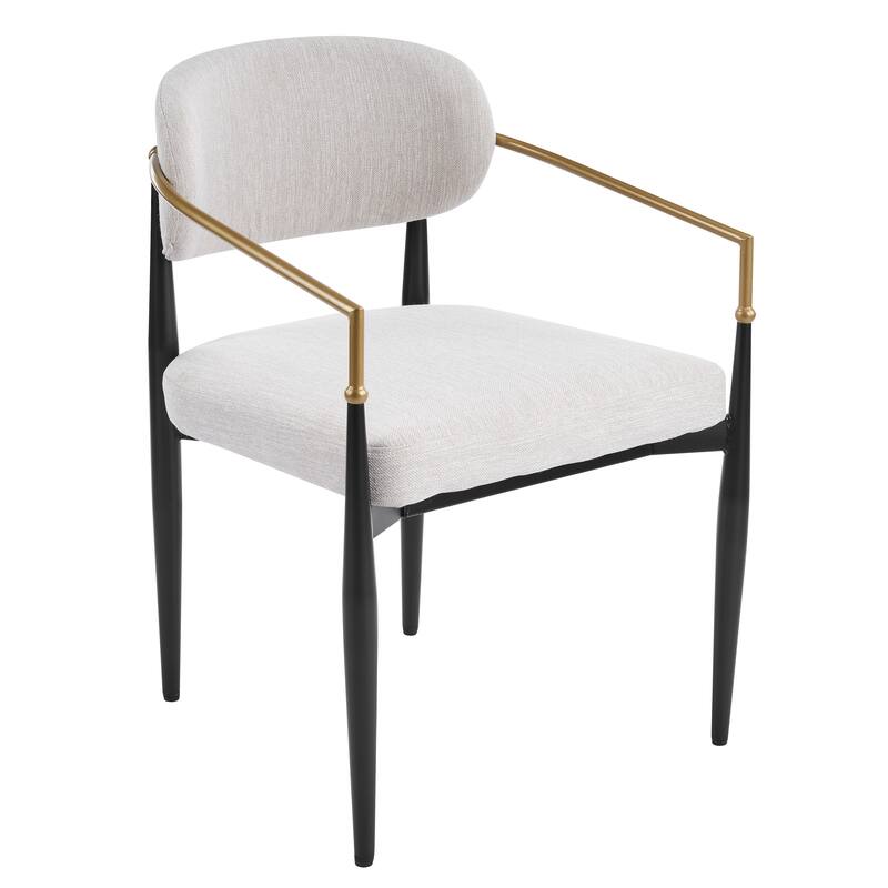 Christopher Knight Home - GlamCore Modern Upholstered Metal Base Dining Chairs with Gold Accents