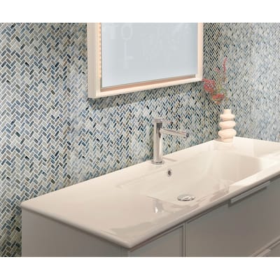 Apollo tile 12" x 12" Majeste Glossy Blue Gray Glass Tile (9.75 sq ft/case) - 10 Pack