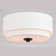 preview thumbnail 12 of 16, Burnaby Mid-Century Modern Ceiling Mount Light White Linen Drum Shade