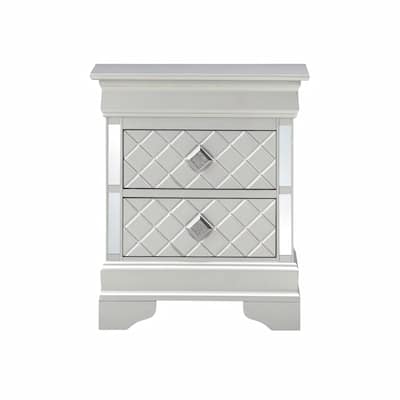 Bedroom Cabinet Bedside Table with Two Spacious Drawers Storage Nightstand for Bedroom