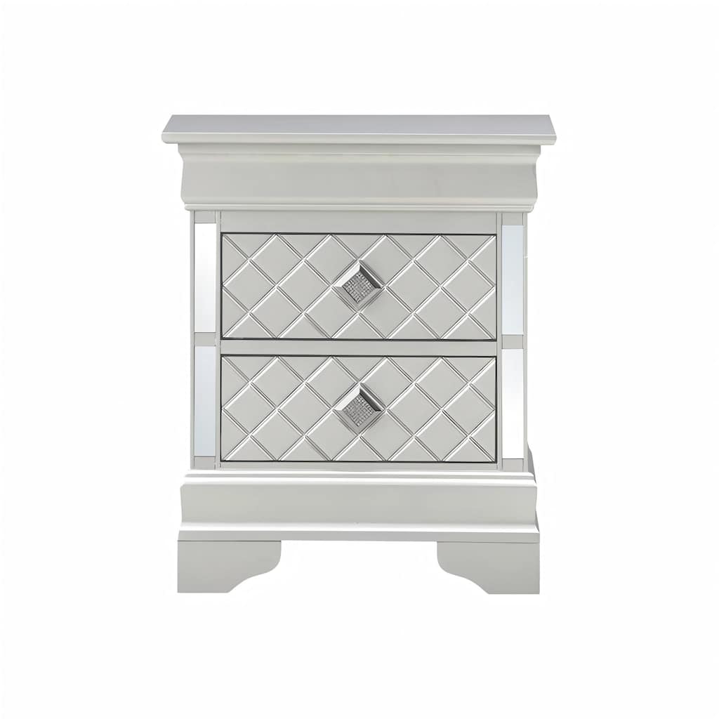Bedroom Cabinet Bedside Table with Two Spacious Drawers Storage Nightstand for Bedroom