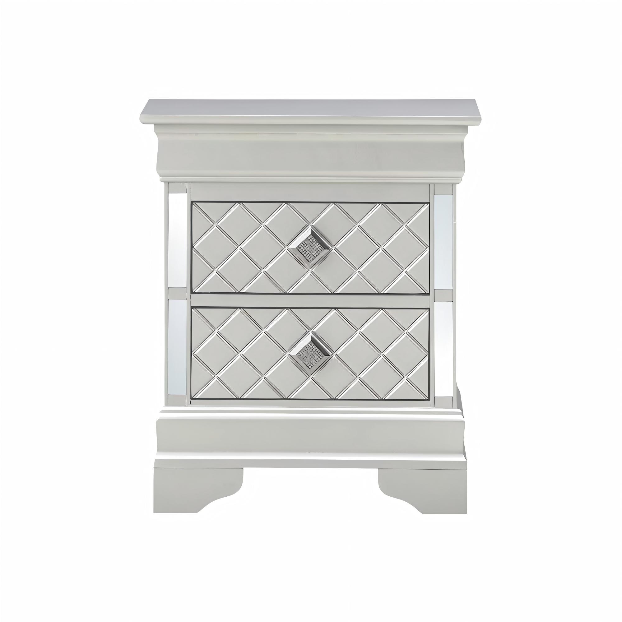 Bedroom Cabinet Bedside Table with Two Spacious Drawers Storage Nightstand for Bedroom