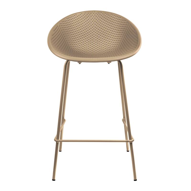 Counter height Bar Stools For Kitchen Egg Shaped Oval Seat Circle Dots Round Pattern for Indoor Outdoor Use - N/A - Beige