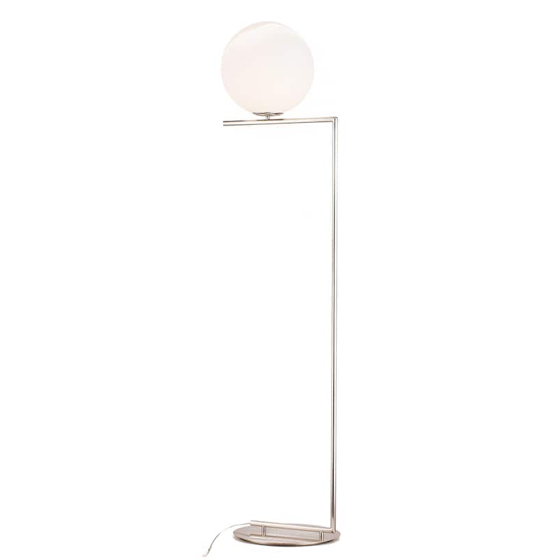 Transitional 1-Light Satin Nickel Frame Floor Lamp