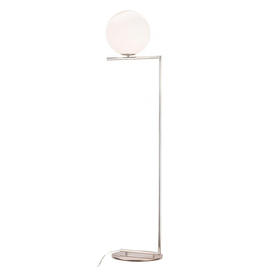 Transitional 1-Light Satin Nickel Frame Floor Lamp