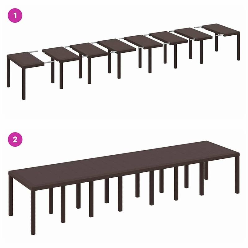vidaXL Garden Dining Set 15/17 pcs Anthracite/Brown Polt rattan - 400 x 100 x 73 cm