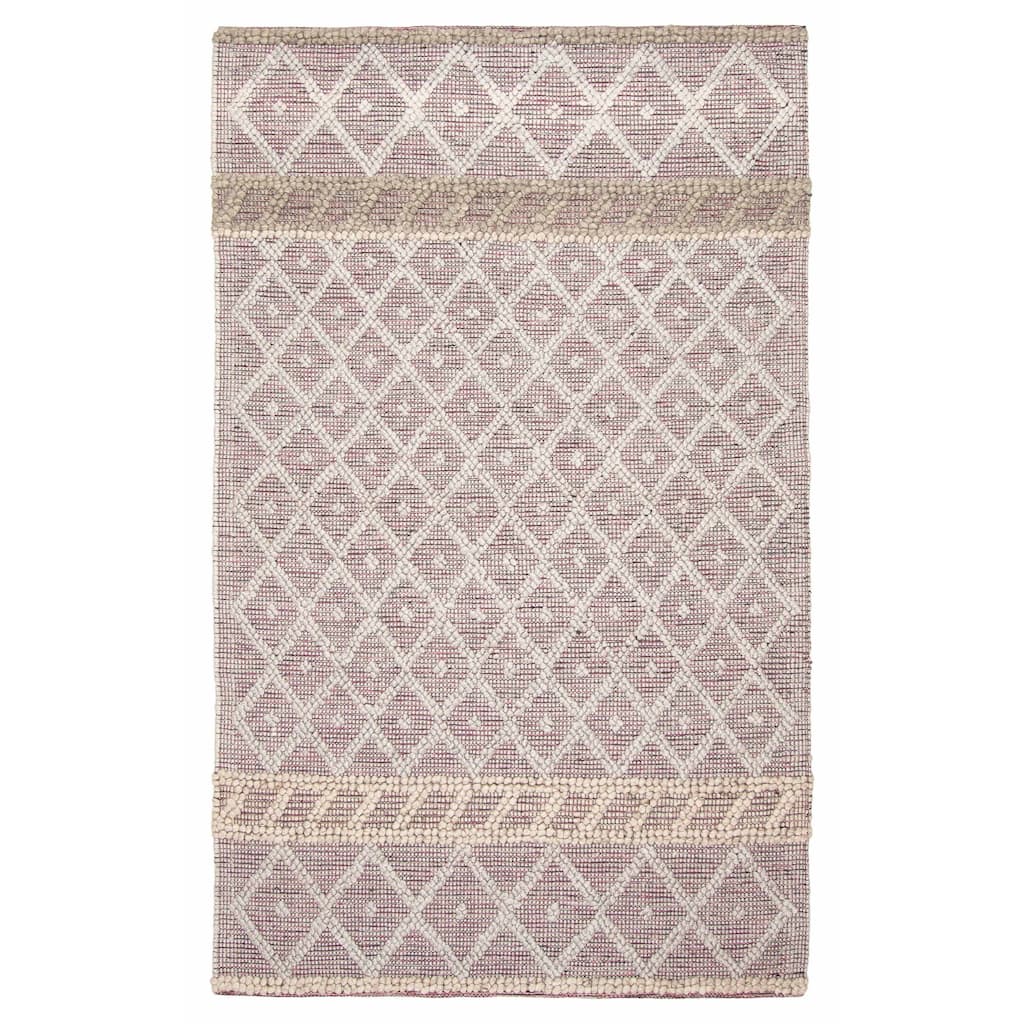 ECARPETGALLERY Braid weave Sienna Grey Wool Rug - 5'0 x 8'2