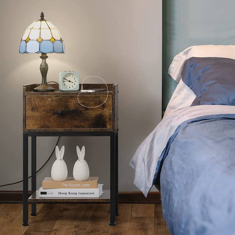 Nightstand with Charging Station and USB Ports