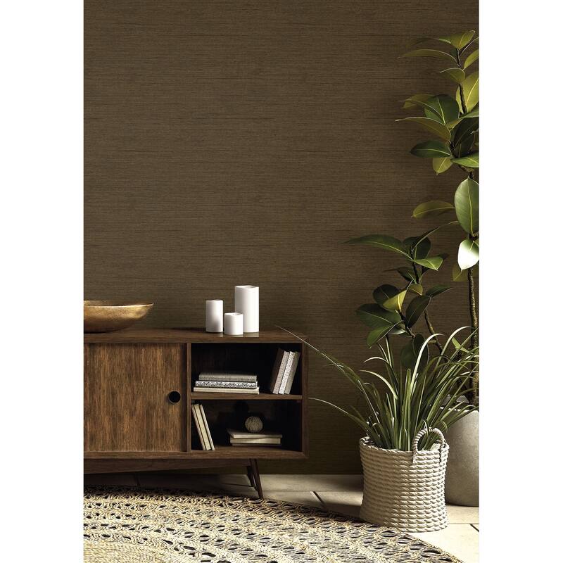 Seabrook Designs Threaded Embossed Vinyl Unpasted Wallpaper
