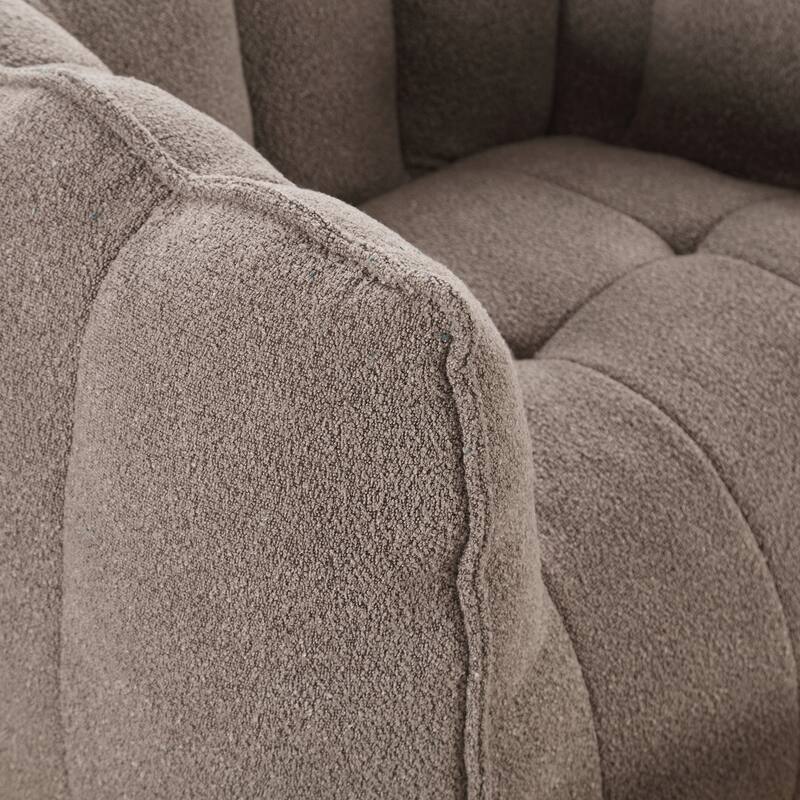 Modern Chenille Bean Bag Chair with Ottoman, Set of 1