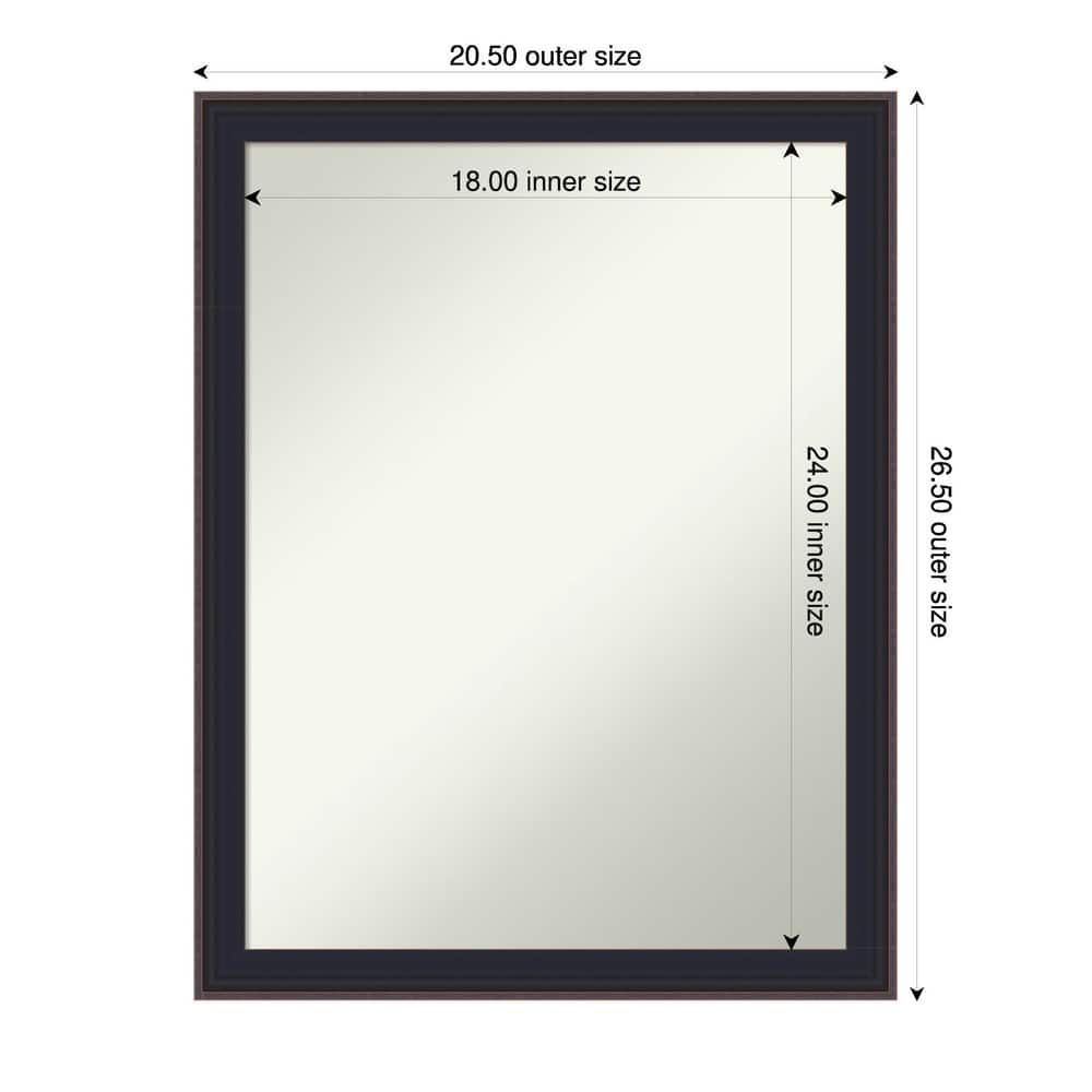 Havana Black Bronze Non-Beveled Framed Bathroom Vanity Wall Mirror - Havana Black Bronze