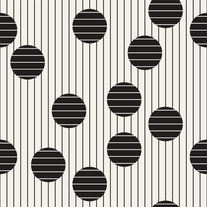 Vertical Striped Circles Removable Wallpaper - 10'ft H x 24''inch W - 10'ft H x 24''inch W - Off White