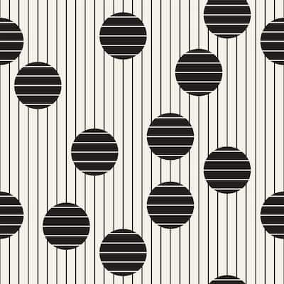 Vertical Striped Circles Removable Wallpaper - 10'ft H x 24''inch W