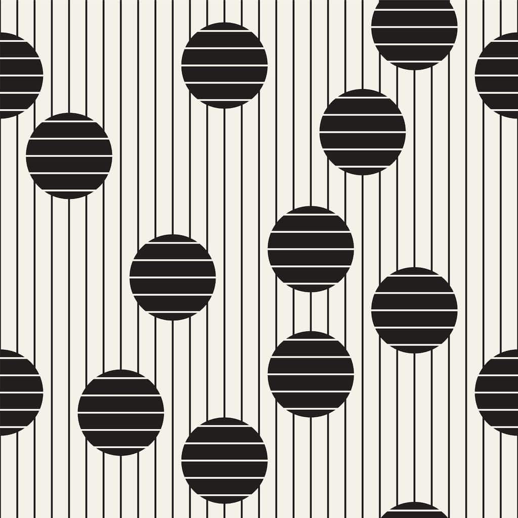 Vertical Striped Circles Removable Wallpaper - 10'ft H x 24''inch W
