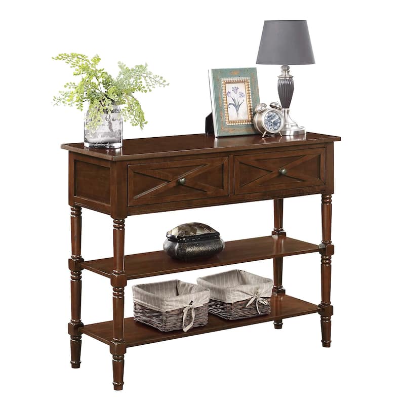 Convenience Concepts Country Oxford 2 Drawer Console Table with Shelves