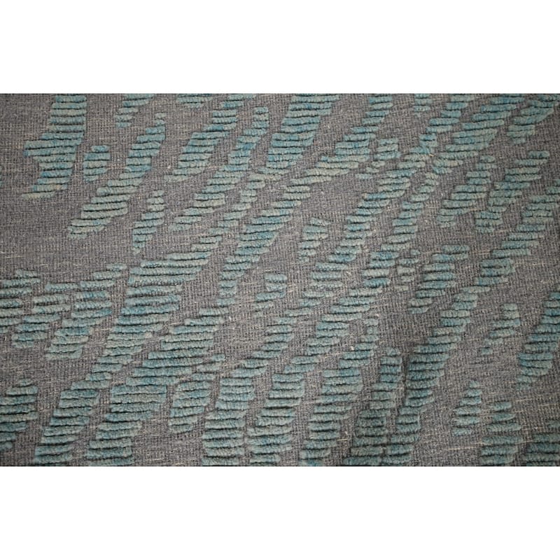 All-Over Abstract Moroccan Area Rug Hand-Knotted Wool Carpet - 9'9"x 12'4"