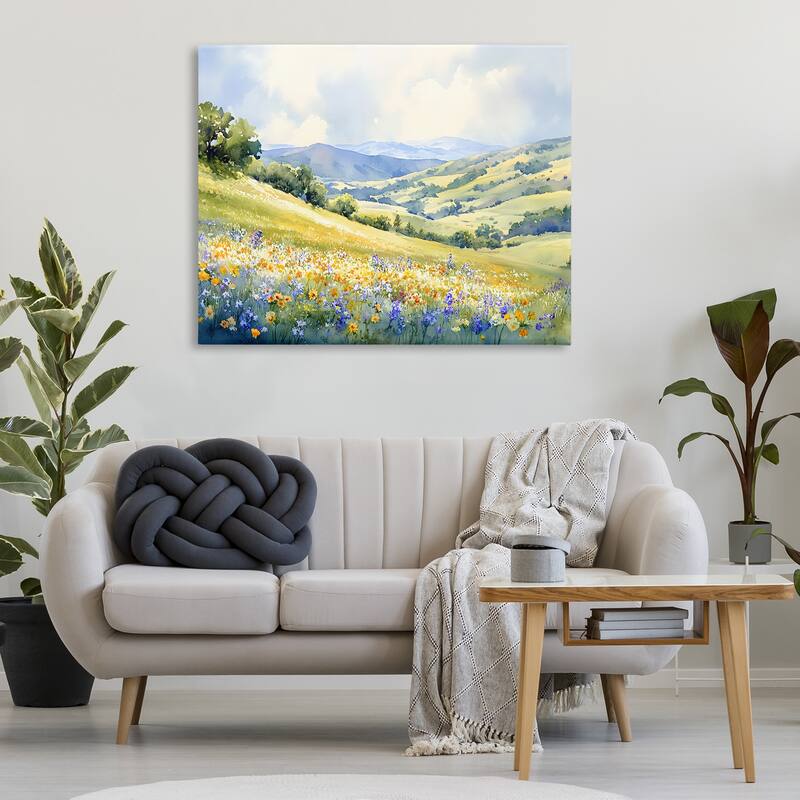 Stupell Spring Meadow with Distant Mountain Canvas Wall Art Design By Franklyn Gregory