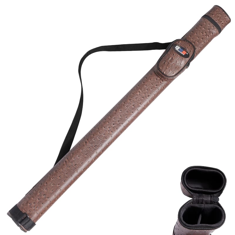 GSE™ 1x1 Hard Billiard Pool Cue Stick Carrying Case, Billiard Cue Case Holds 1 Butts/1 Shafts (5 Colors) - Brown