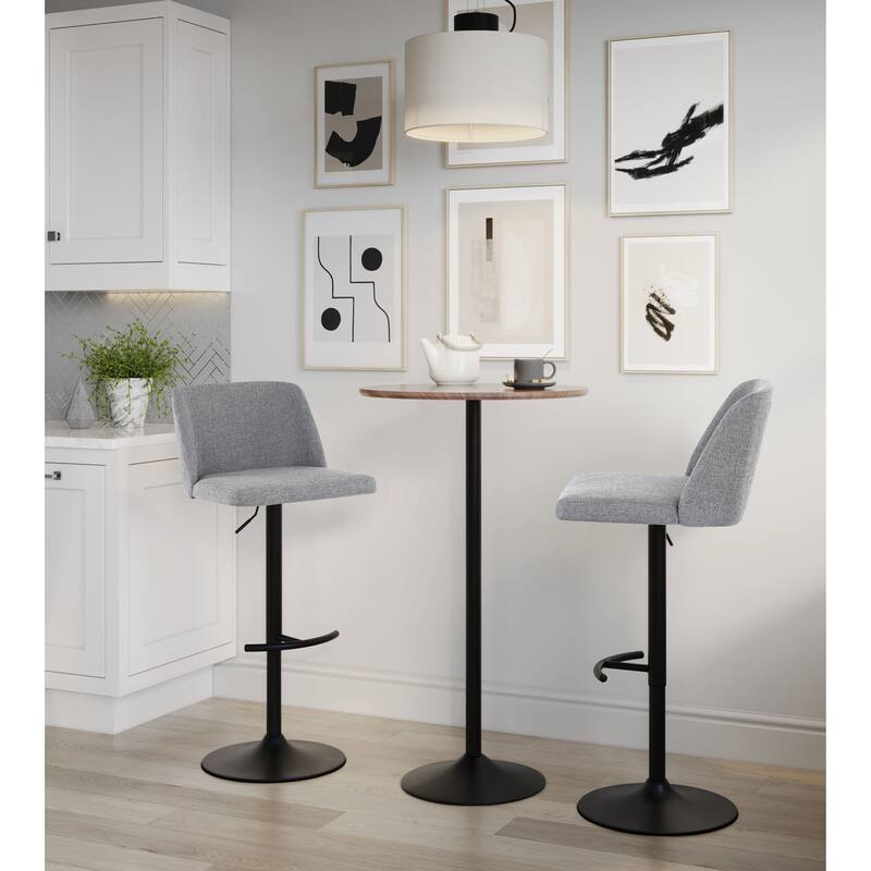 Strick & Bolton Oscar Adjustable Bar Stool with Rounded T Footrest (Set of 2)
