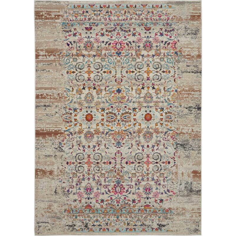 HomeRootsFloral Transitional Rectangle Area Rug - 72' X '48' X '0.5