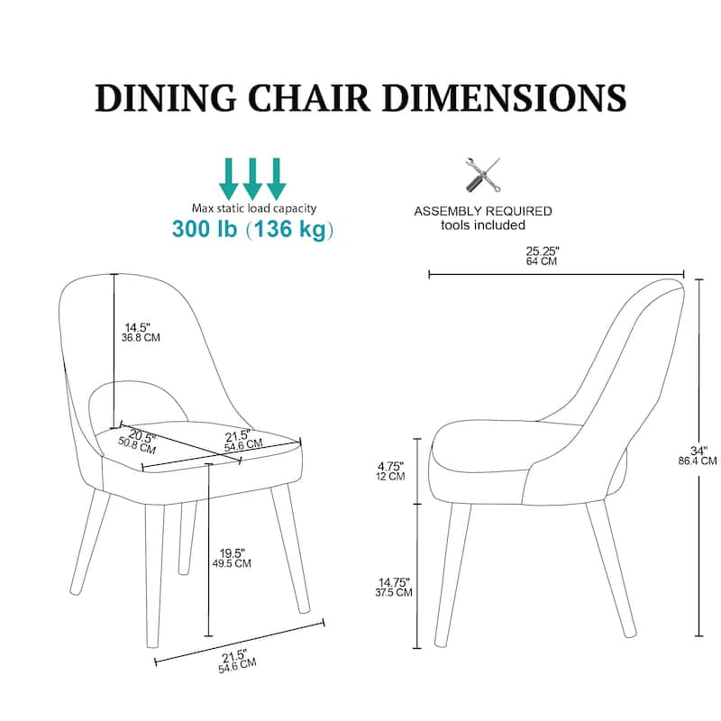INK IVY Nola Upholstered Dining Side Chairs with Cutout Back design (Set of 2)