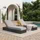 preview thumbnail 98 of 112, Patio Recline Chairs Adjustable Chaise Lounge with Cushions (Set of 2)