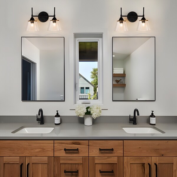 2 3 Light Mid Century Modern Vanity Light Dimmable Bathroom Light Fixture Clear Glass On Sale Bed Bath Beyond 38287476