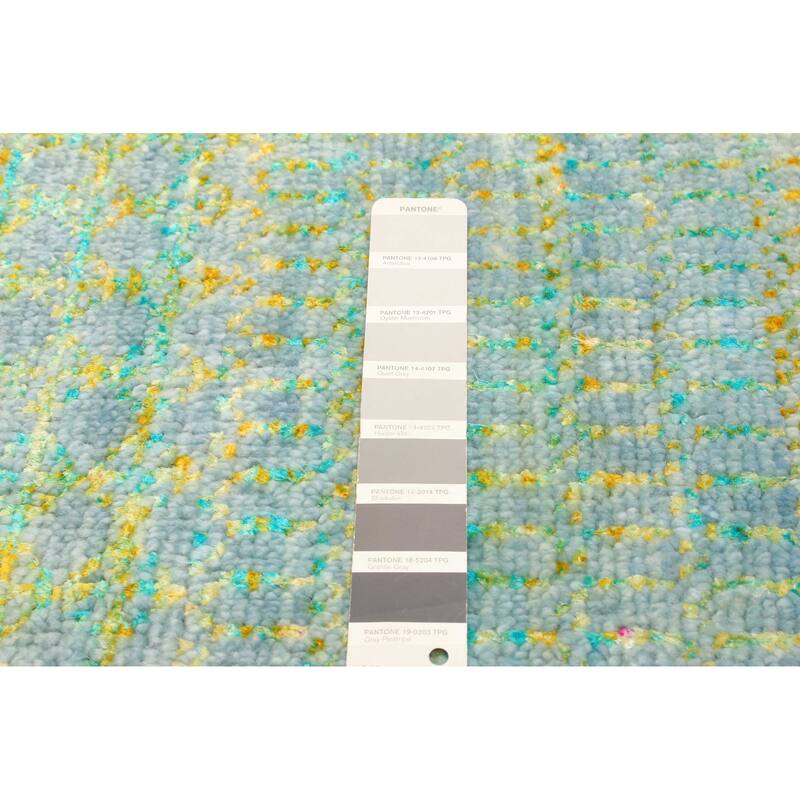 ECARPETGALLERY Hand-knotted Silk Shadow Grey Viscose, Wool Rug - 4'0 x 6'1