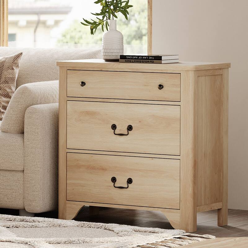 WAMPAT 3 Drawer Dresser for Bedroom, Dresser with Wide Chest, 31.5" White