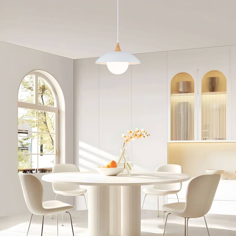 Starsky 1-Light Scandinavian Nordic Dome Pendant - White