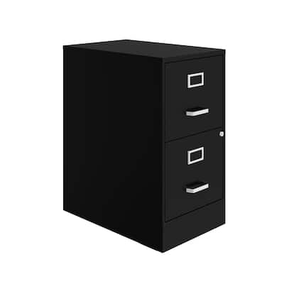 Space Solutions 22" Deep 2-drawer Metal File Cabinet, Black