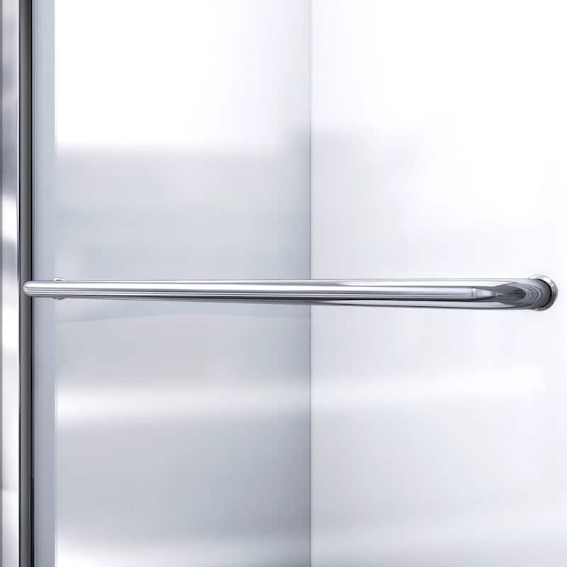 DreamLine Infinity-Z 36" D x 48" W x 78 3/4" H Sliding Shower Door, Base, and White Wall Kit in Satin Black and Clear Glass