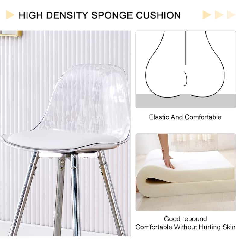Roomfitters Upholstered Bar Chairs with Metal Legs, Small Accent Chairs for Dining or Living Room Use