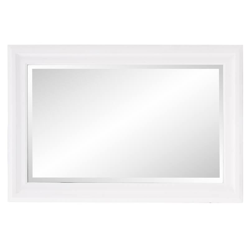 Allan Andrews Copper Grove Lilas Matte White Rectangular Wall Mirror