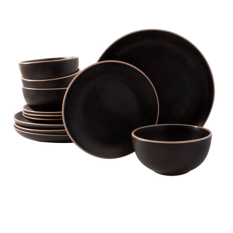 Gibson Home Rockaway 12pc Dinnerware set - Black