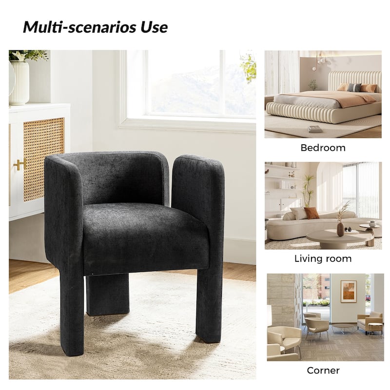 Eugen Modern Dining Chair With Three-legged Design Set Of 2 By HULALA HOME