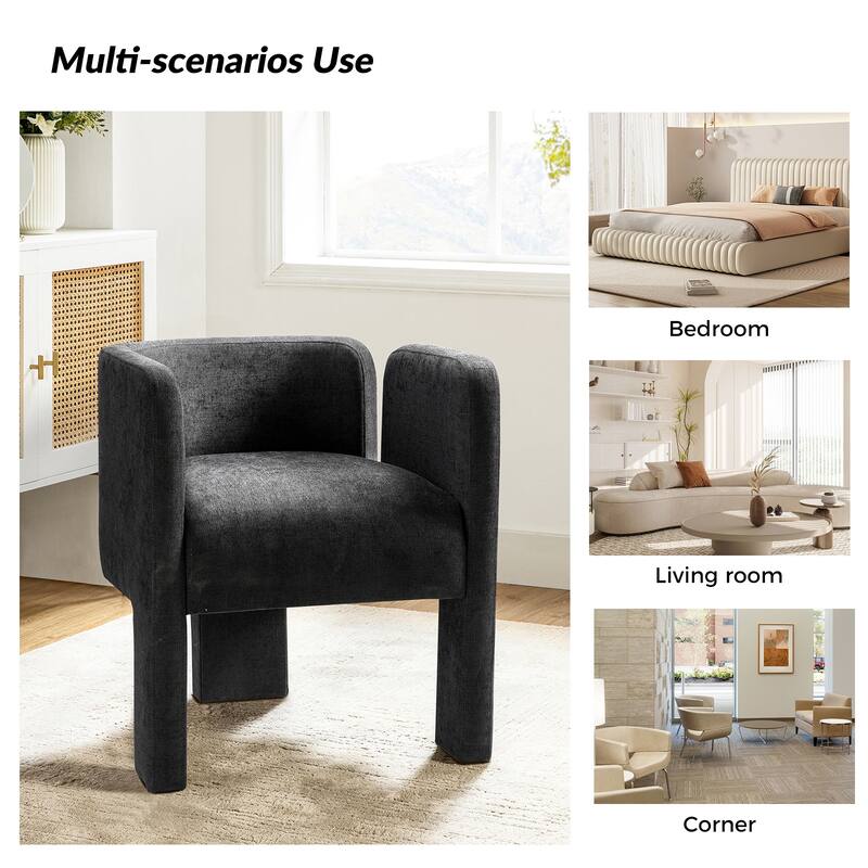 Eugen Modern Low Back Dining Chair with Three-legged Design Set Of 4 By HULALA HOME