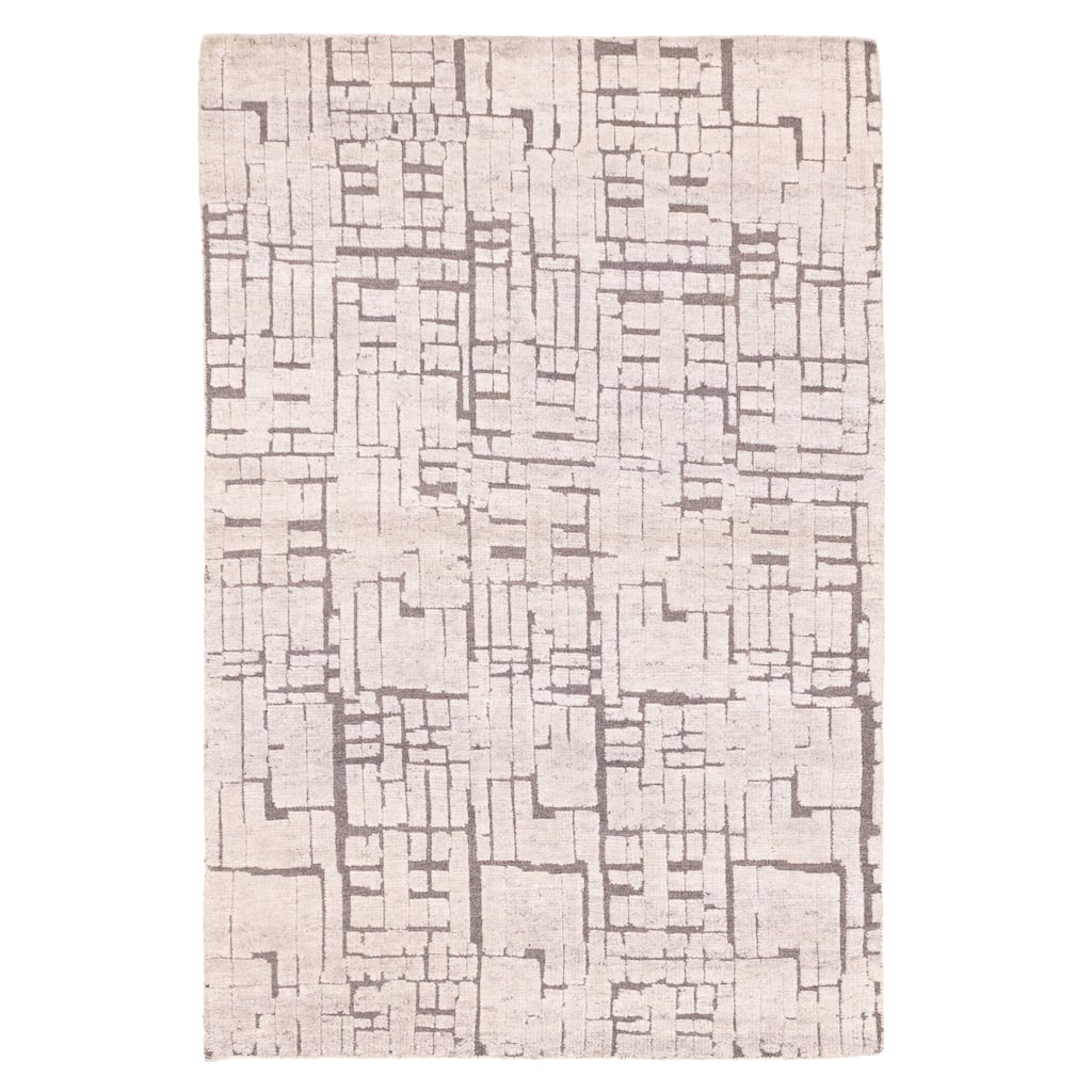 ECARPETGALLERY Hand-knotted Tangier Light Grey Wool Rug - 5'0 x 8'0