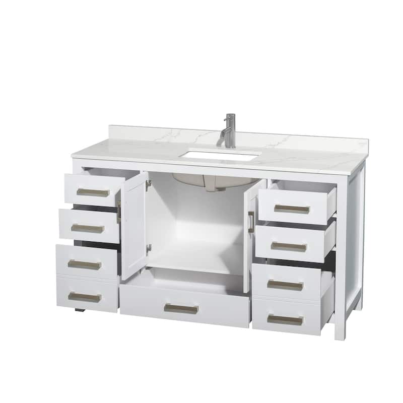 Wyndham Collection WCS141460S-QTZ-UNSMXX Sheffield 60" Free Standing