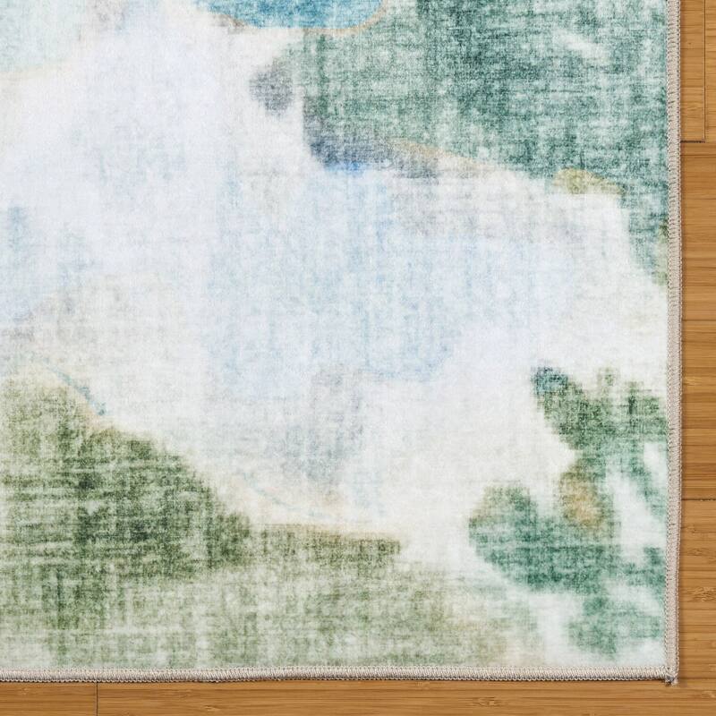 Licensed HGTV Everyday Chic Soft Flannel Zero Pile Printed Non-Slip Washable Indoor Area Rug