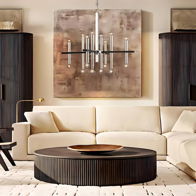 16-Light Modern Industrial Large Sputnik Up/ Down Candle Chandelier for Living/ Dining Room