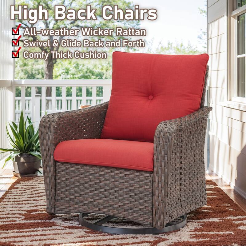 2 Piece Glider Chairs for Backyard