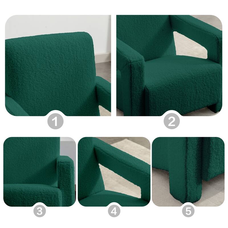 Sherpa Adirondack Chair for Living Room, Upholstered Accent Chair