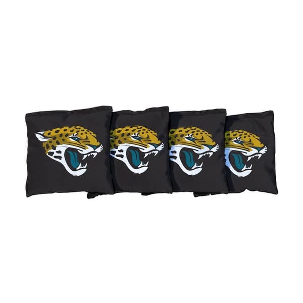 slide 2 of 3, Jacksonville Jaguars NFL Football Black Cornhole Bags All-Weather Resin Filled